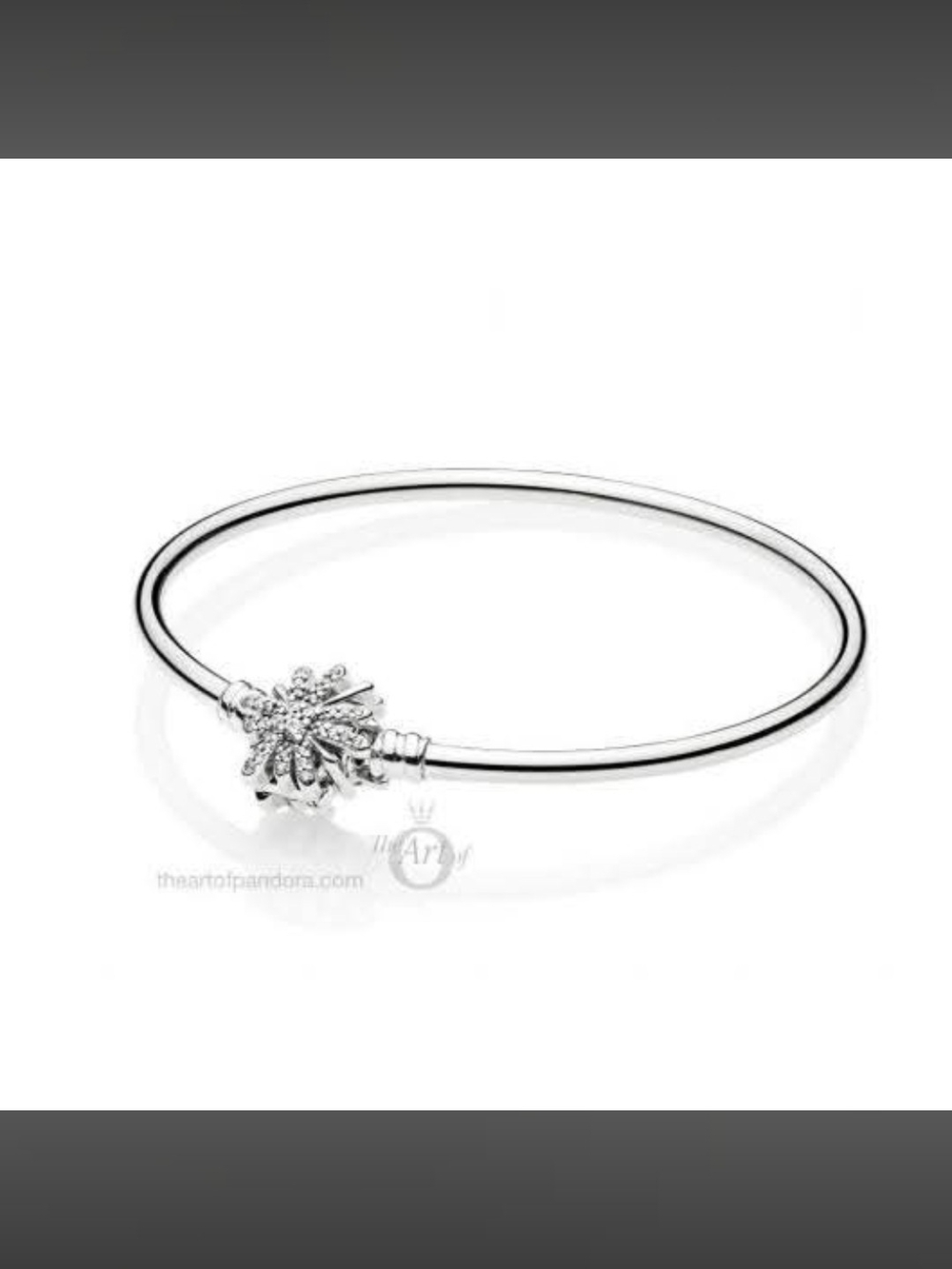 Pandora Silver Snowflake Charm Bangle Bracelet